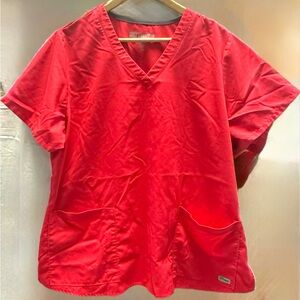 Grey's Anatomy Women's Red Scrub Top